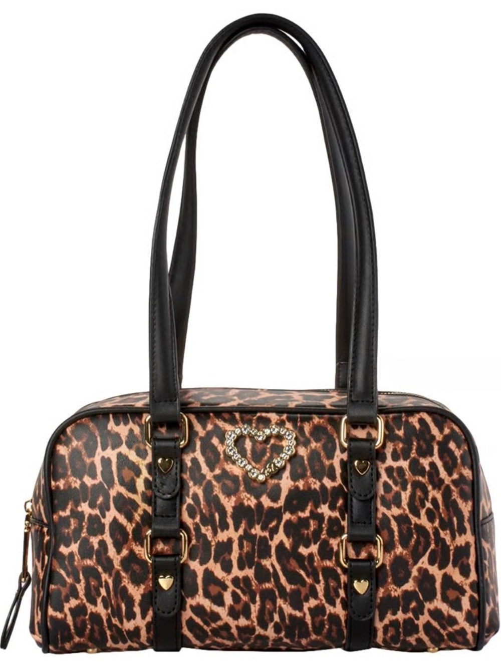 Betsey Johnson Xokian Leopard East /West Shoulder Bag with Belt